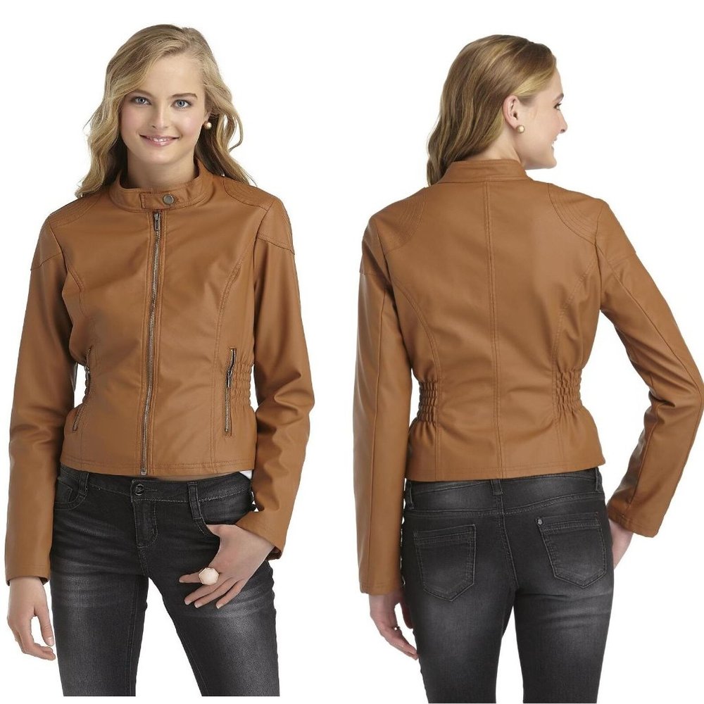 Juniors Jacket Bongo Moto Faux Leather size M L NEW